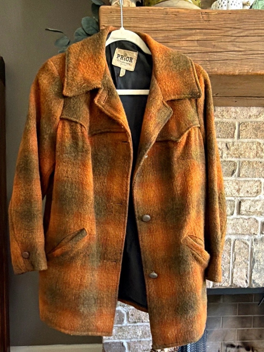 VTG PRIOR 60’s 70’s men’s Sm women’s med. Western Wool Plaid jacket